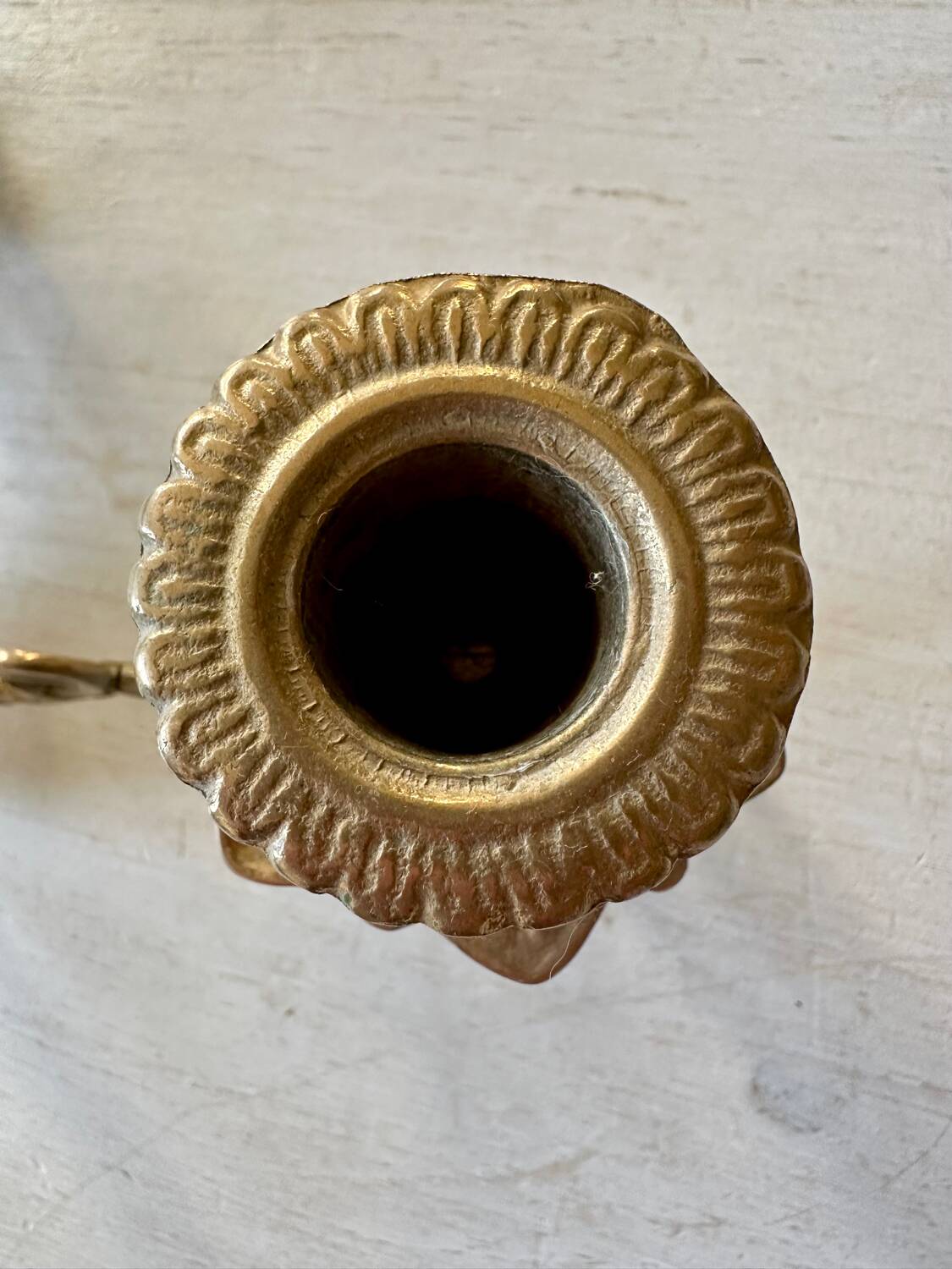 Pair of brass wall candle holders