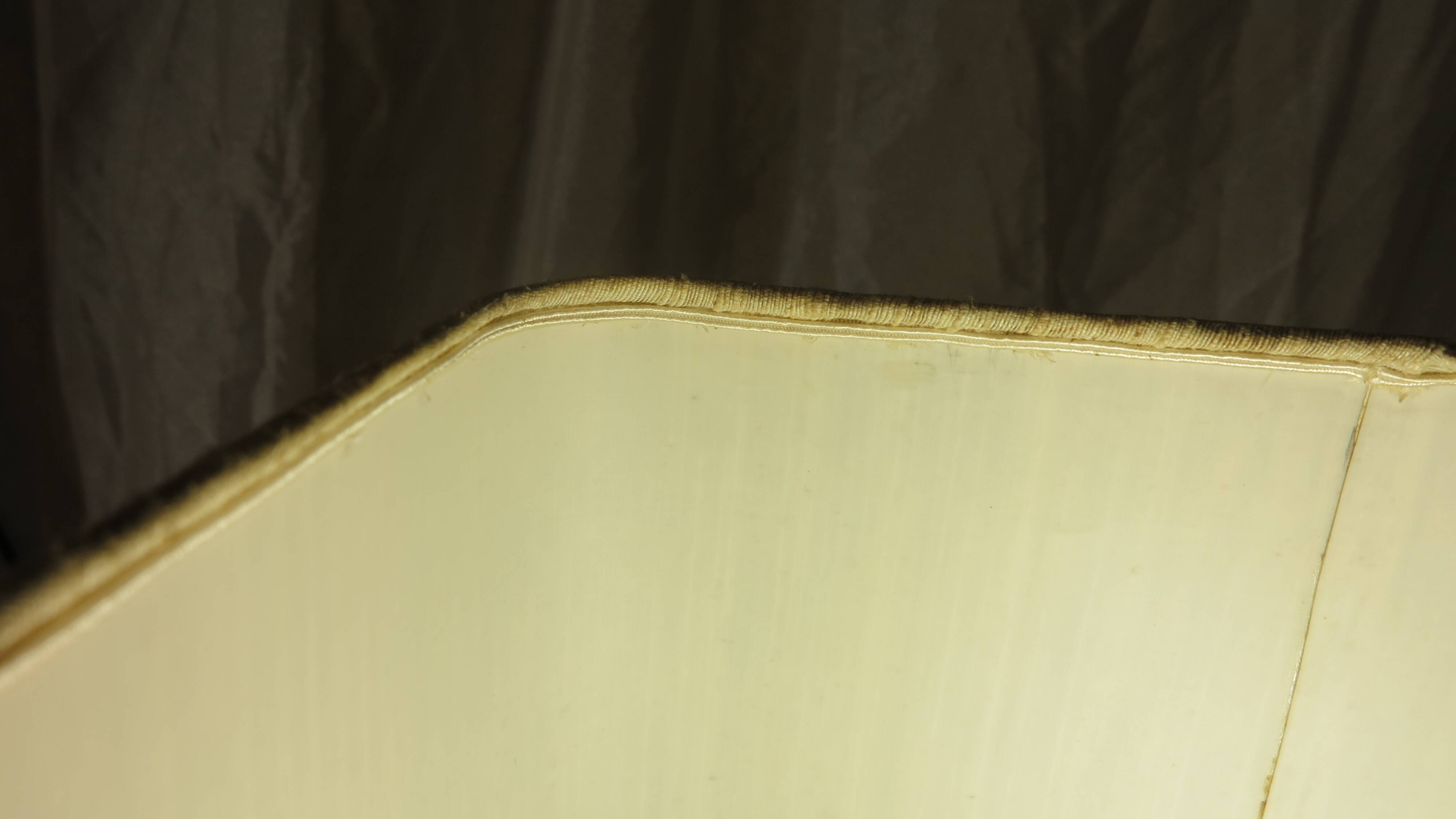 Stone, black marble and mottled silk table lamp