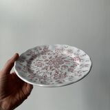 Assiettes à dessert ancienne joli motif floral rose