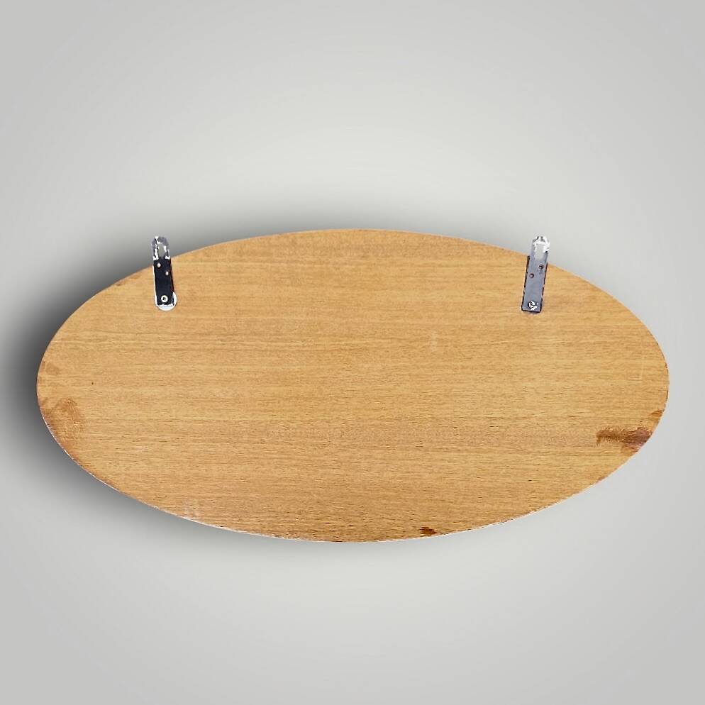 Vintage wall-mounted coat rack in wood and gold-tone aluminum – 1960s