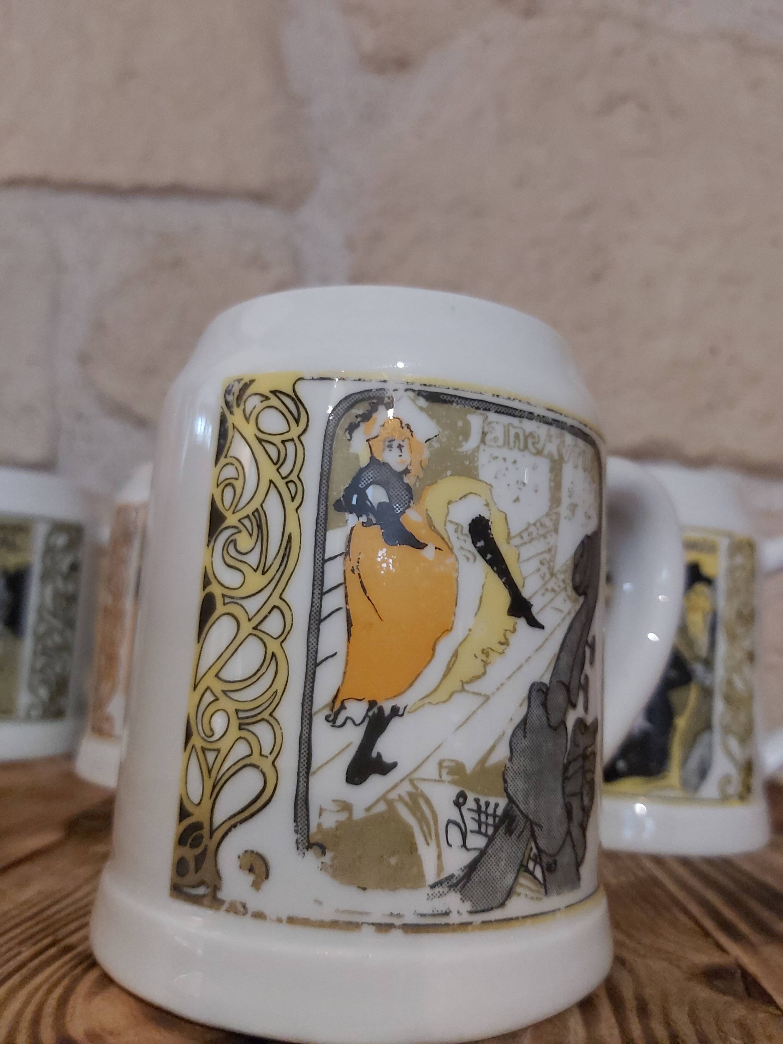 Beer mugs Porcelain by France Pillivuyt posters Toulouse Lautrec