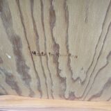 Scandinavian office armchair Swedish vintage 1960-70 teak & imitation leather