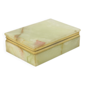 Vintage Italian Smoker's Box Jewelry Box Onyx Natural Stone