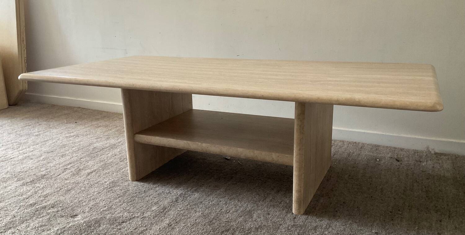70s Travertine Coffee Table