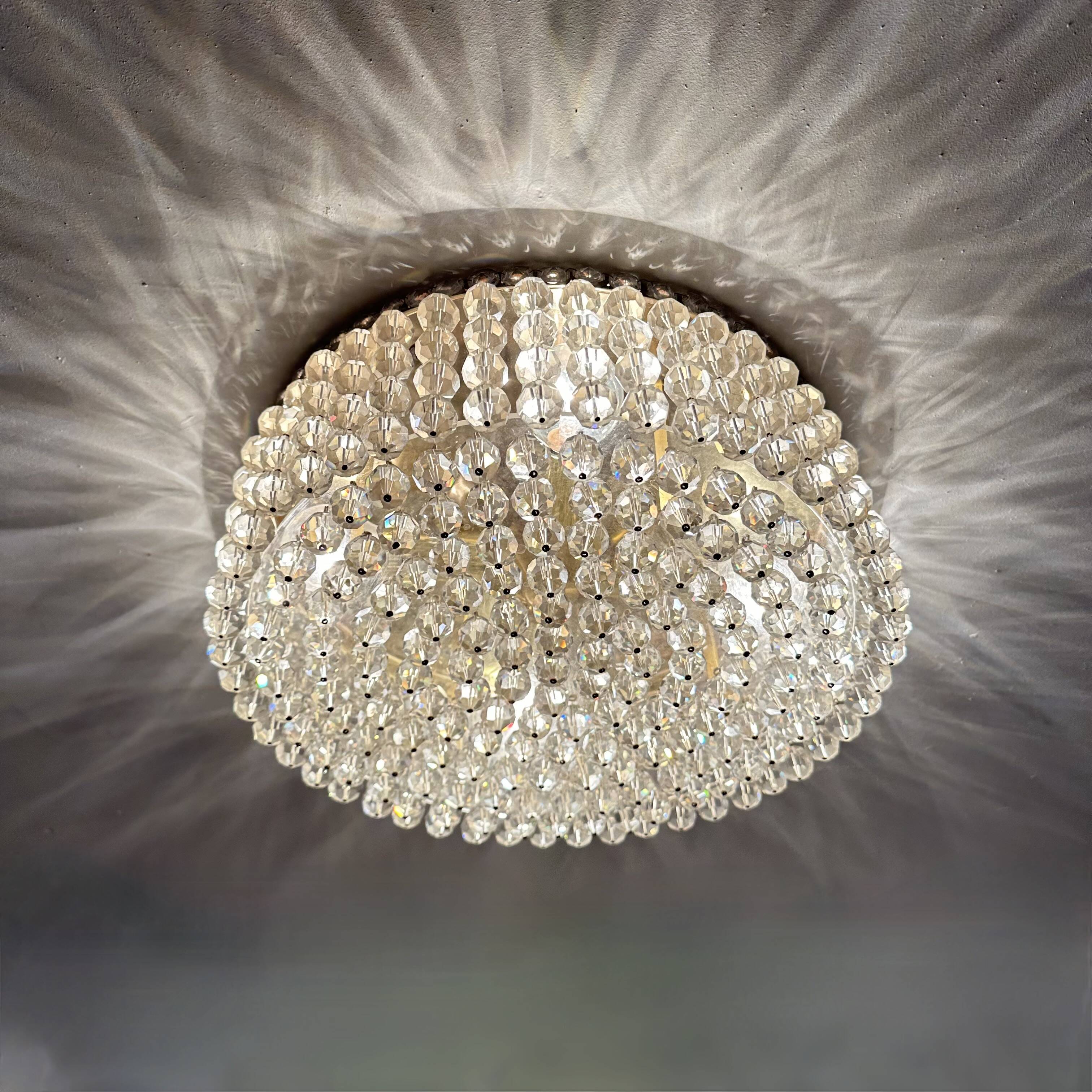 Plafonnier avec cristaux Swarovski, années 1970