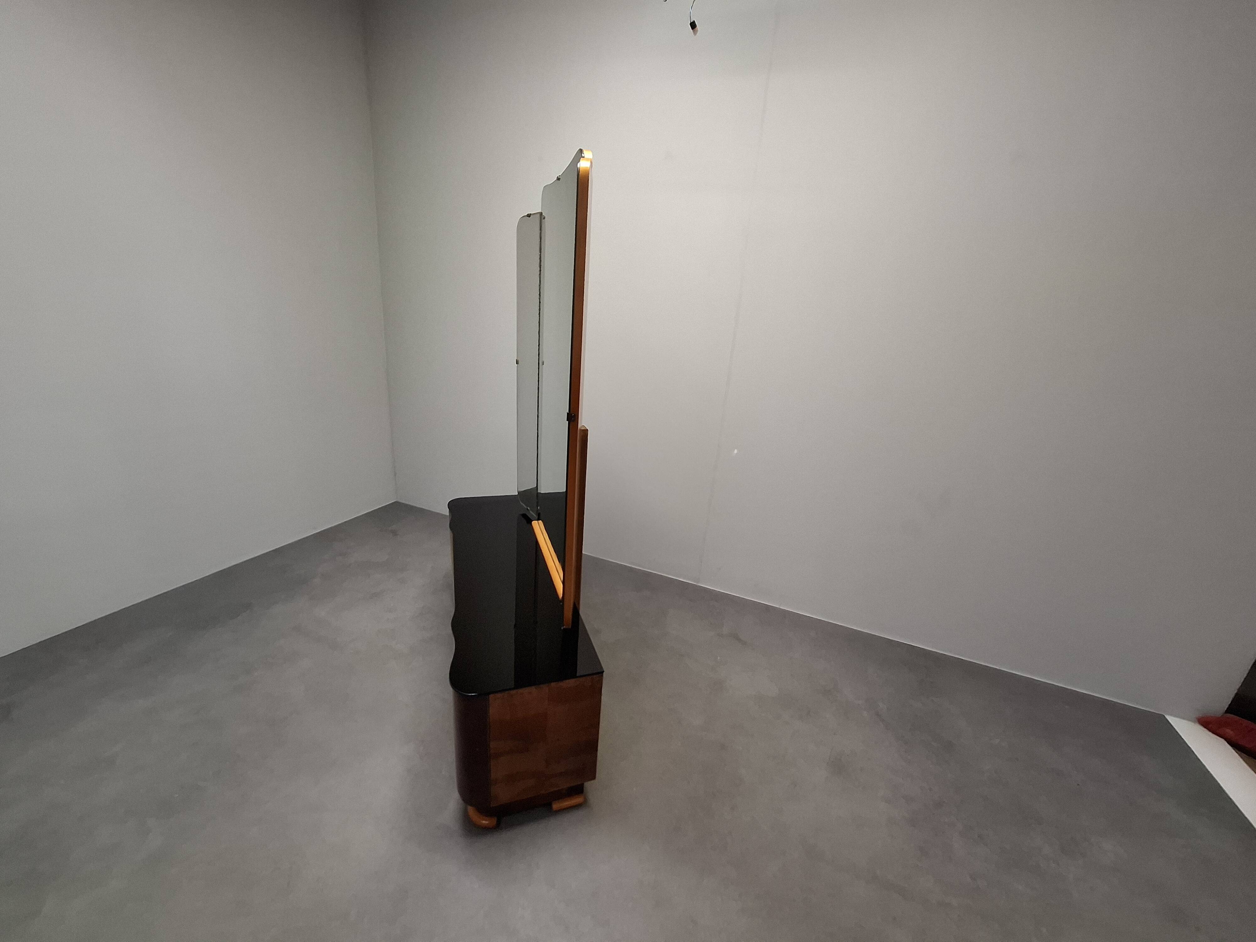 Art Deco Vanity Cabinet Attributed to Jindřich Halabala, Czechoslovakia, 19