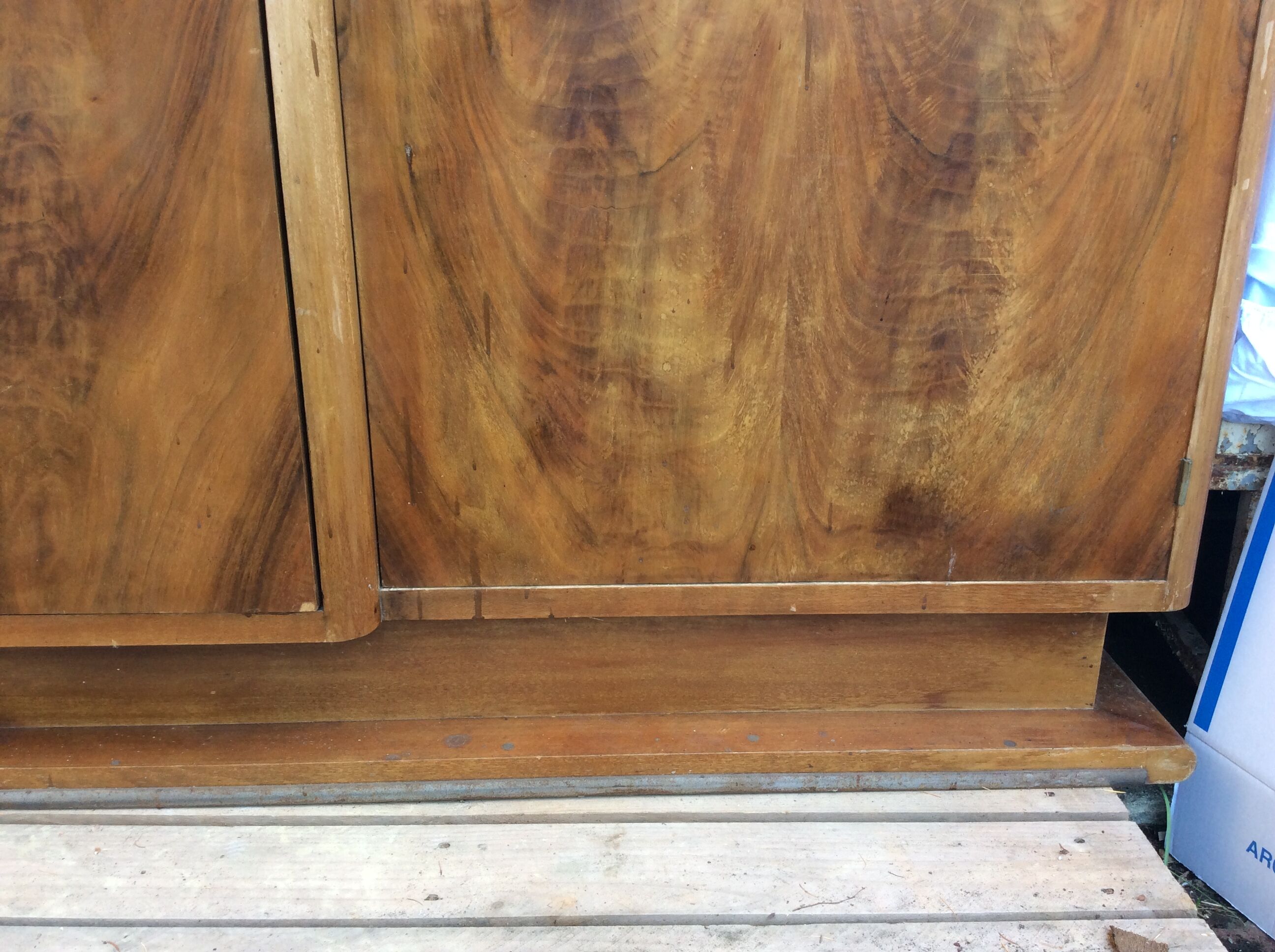 Period ART DECO 1925 Walnut wardrobe and magnifying glass d orme