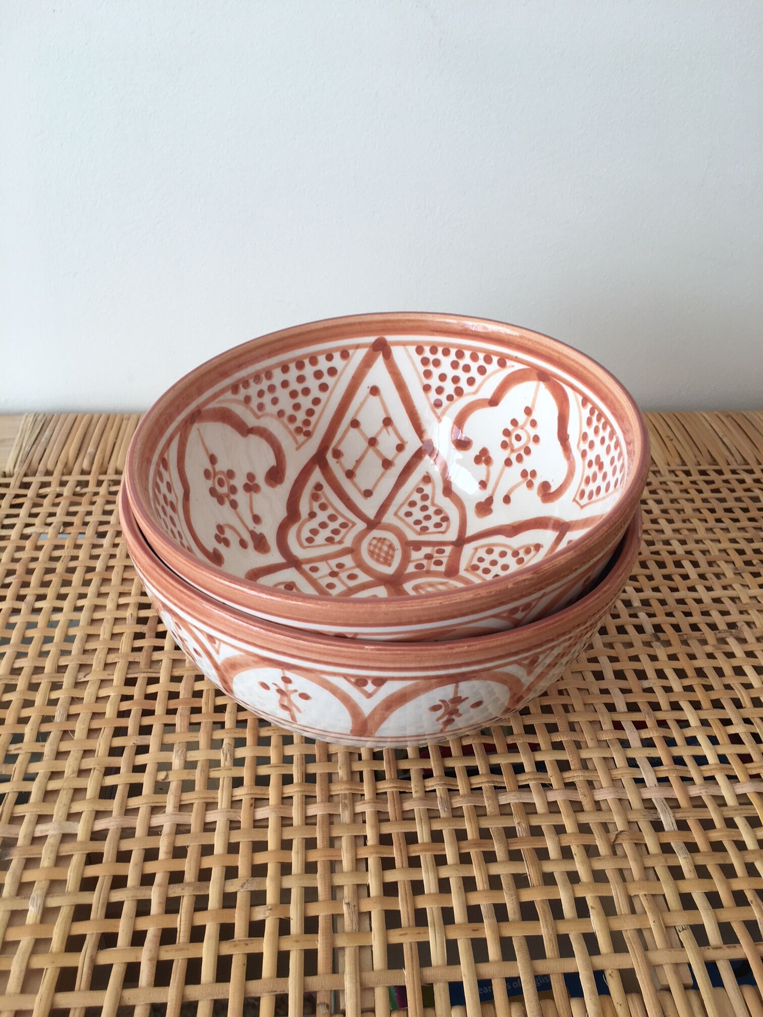 Lot of Bols/Salads Marocins terracota clear