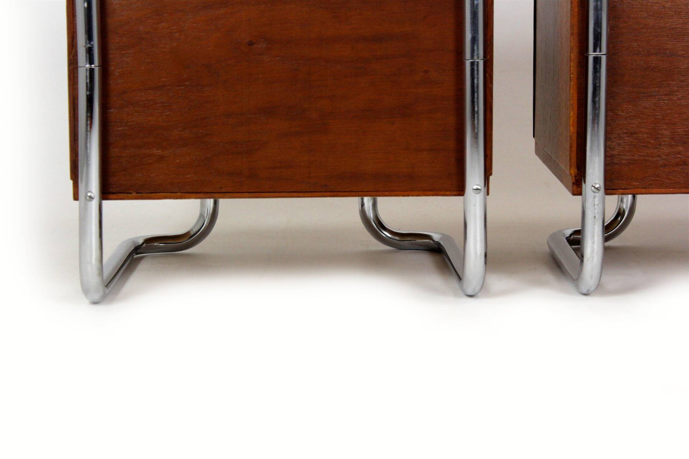 Restored Bauhaus Bedside Tables by Hynek Gottwald, 1930s, Set of 2