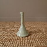 Vintage enameled ceramic soliflore vase, artisanal handmade pottery
