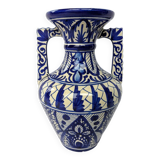 Vase amphore bleu en céramique