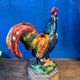 Ceramic sculpture of a rooster from Bavent, glazed terracotta, 1960.