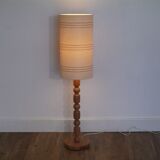 Vintage scandinavian wooden floor lamp 1960