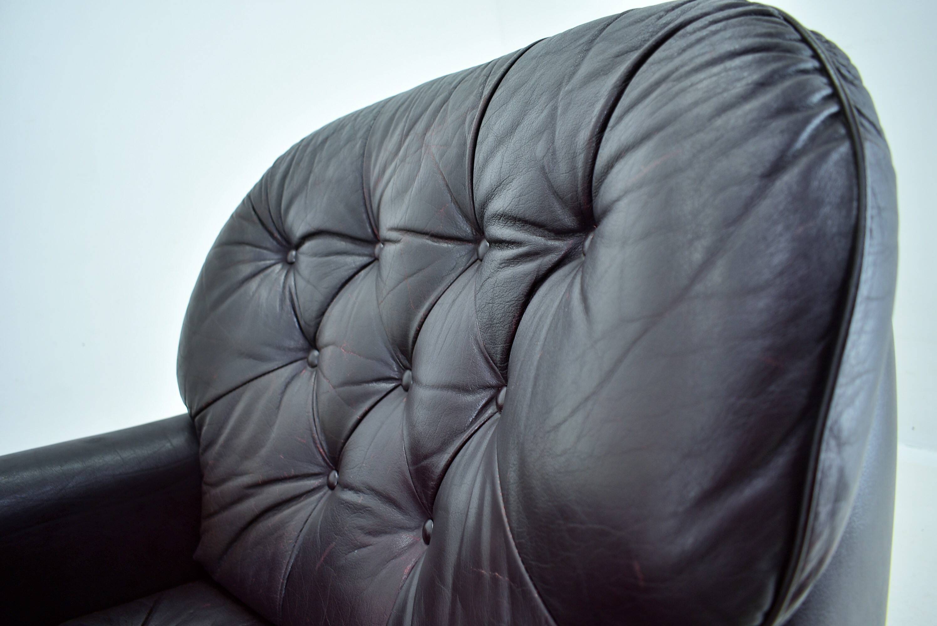 Design, Scandinavian, leather armchairs by Peem, 1970s, Finland