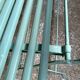 Former folding garden bench with wooden and metal slats