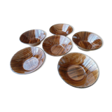 Set of 6 cups Digoin Sarreguemines Model Domino Vintage