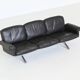De Sede model DS-31 three-seat sofa black leather Switzerland 1970