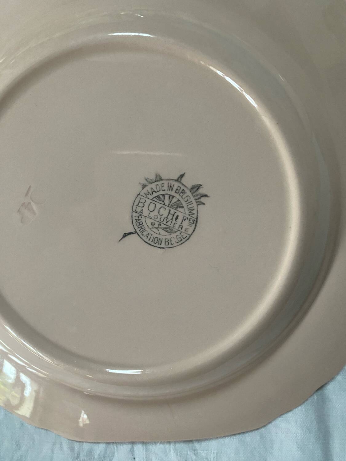 Set of 6 antique Art Deco soup plates Boch La Louvière