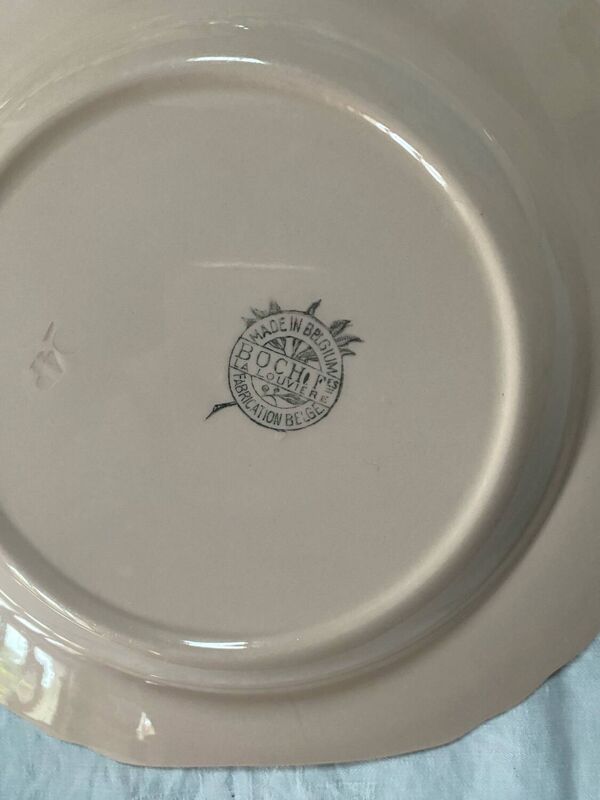 Lot de 6 assiettes creuses Art Déco anciennes Boch La Louvière