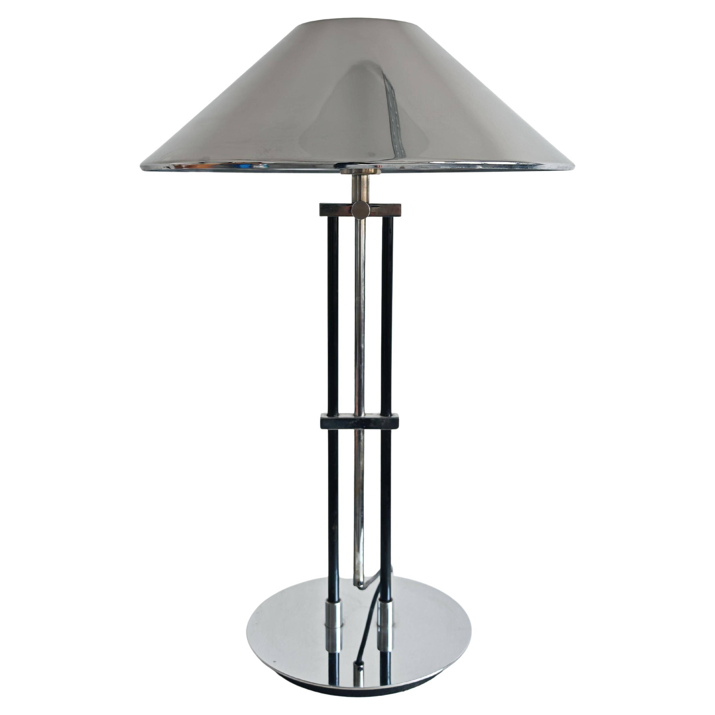 Space Age table lamp in nickel-plated steel, height adjustable, 1970s.