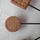 Vintage clock with dial "biscuits and cutlery"