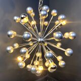 Vintage chrome sputnik chandelier, 1960s