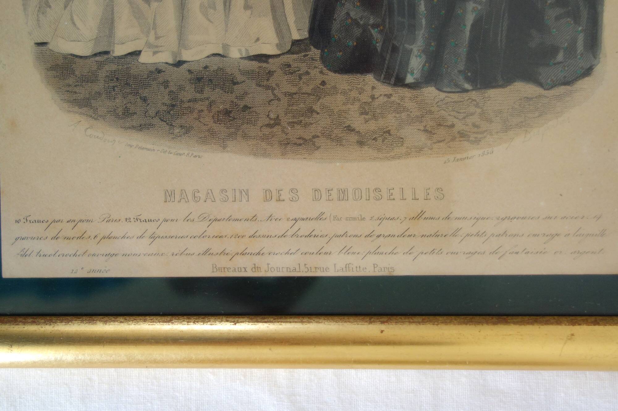 Set of 2 19th century fashion prints - Magasin Des Demoiselles