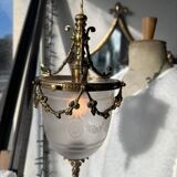 Crystal and bronze lantern