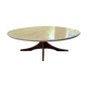 Marble coffee table and rosewood by Hugues Poignant