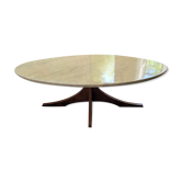 Marble coffee table and rosewood by Hugues Poignant