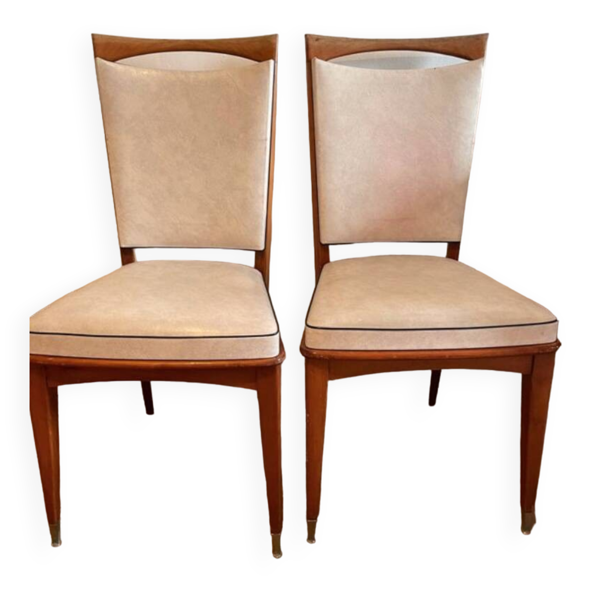 Lot de deux chaises années 50 skai
