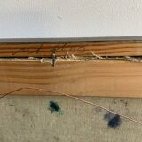 Vintage Oil On Canvas Interior with Woman Signed By Artist W.S., circa 1950s