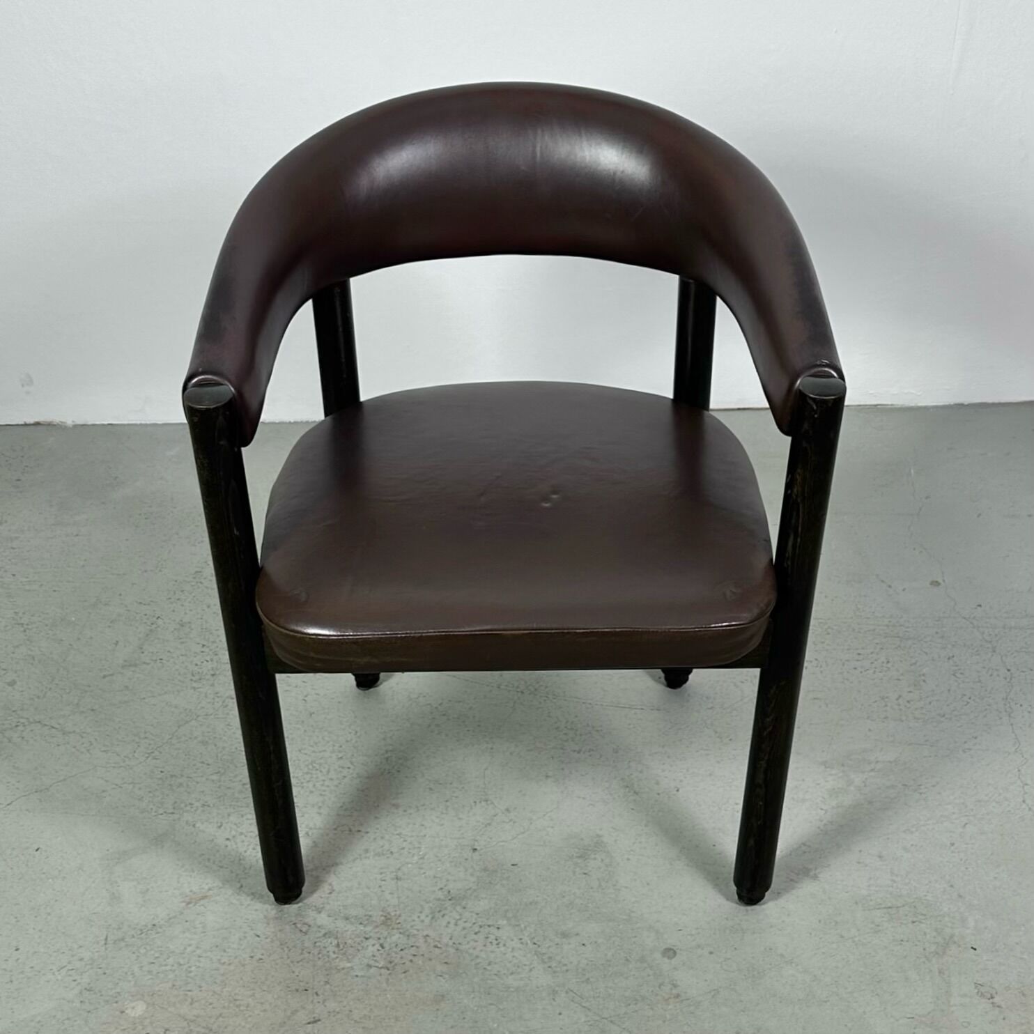 Italian Arm Chair Club Chair in Leather 1980s