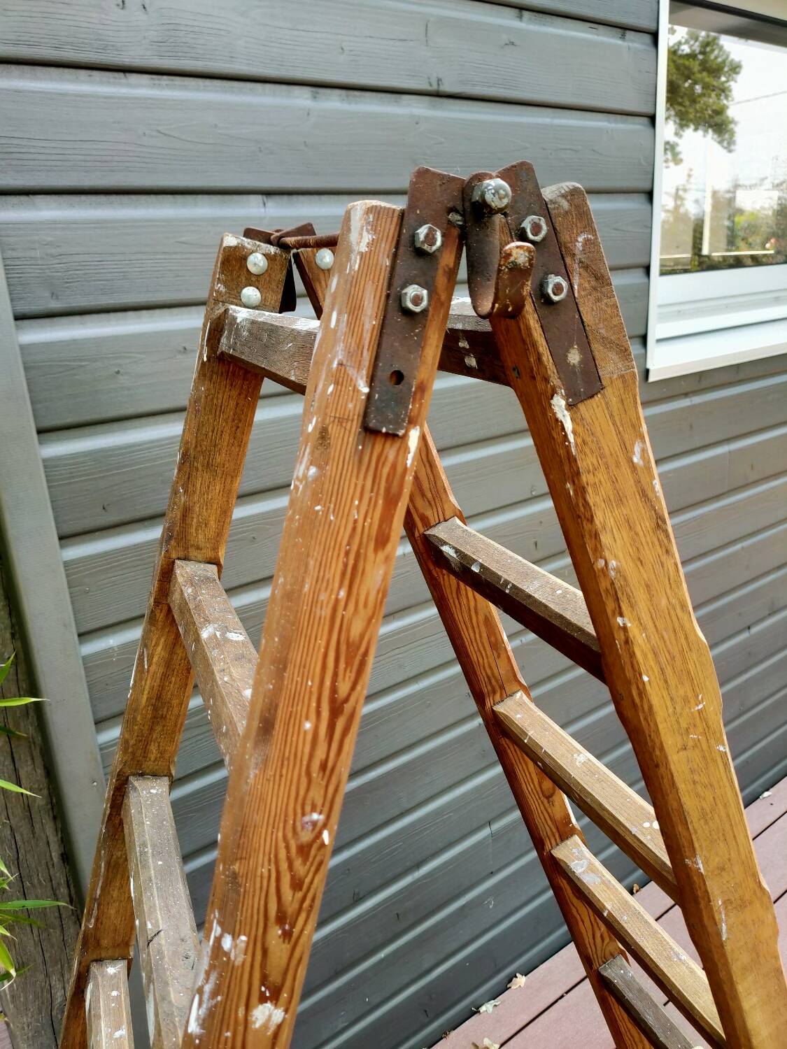 Old wooden painter's step ladder.