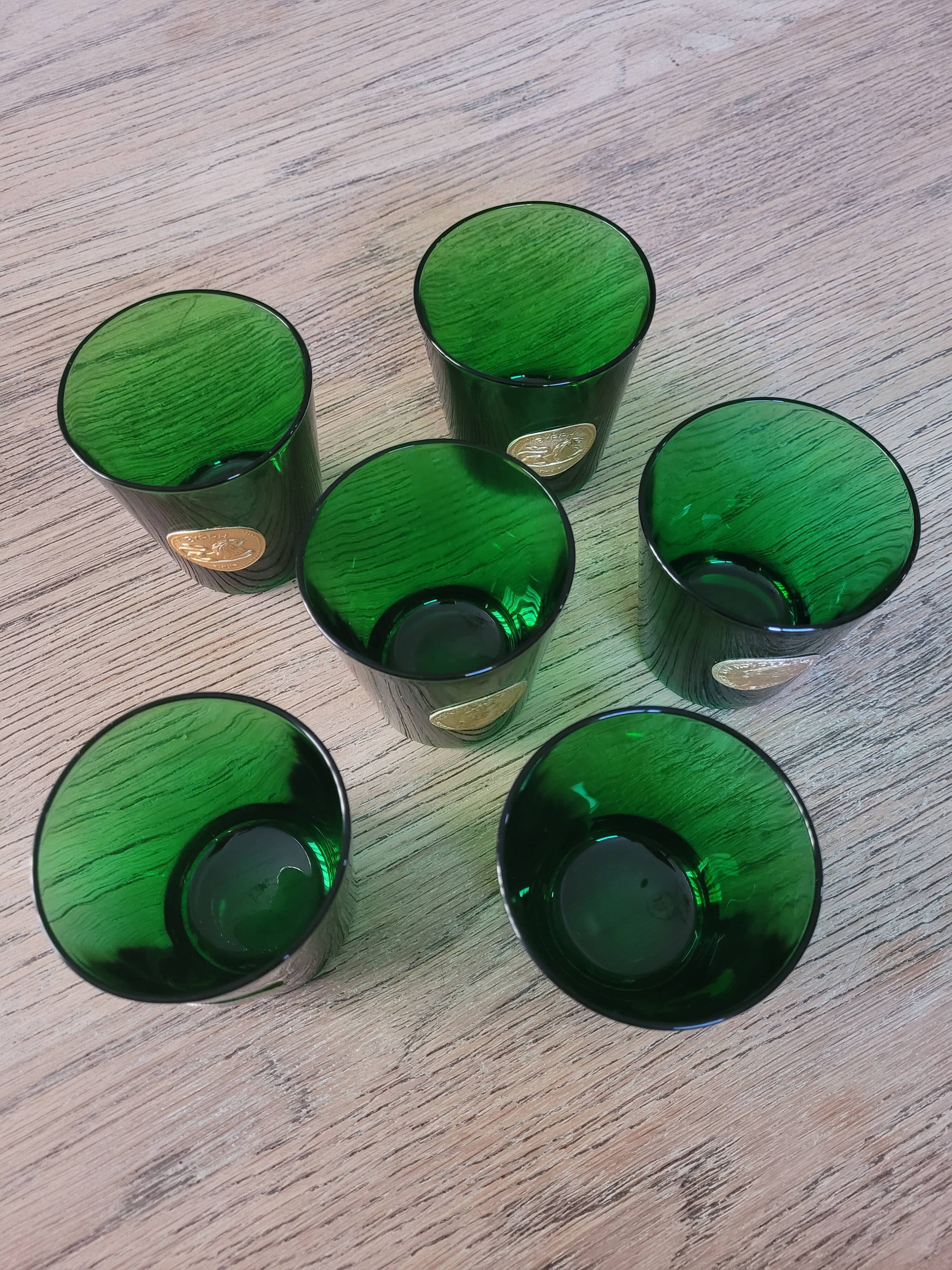 6 Vintage Byrrh / Dubonnet glasses