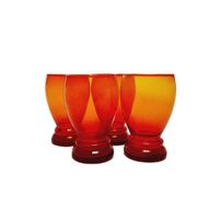 Postmodern juice set from Barbara Glassworks, Poland, 1970s, set of 4