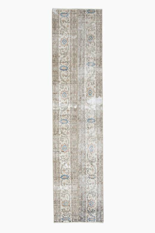 Vintage Oushak runner rug, staircase decoration 64x273.