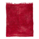 Solid Red Vintage Hand-Knotted Turkish Tulu Rug, 100% Wool