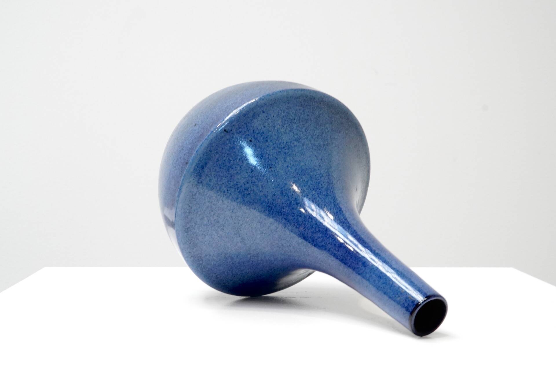 Rogier Vandeweghe, Blue-Glazed Tapered Vase for Amphora