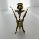 Large Brass Candlestick - Mythological Winged Griffin Dragon - Gothic