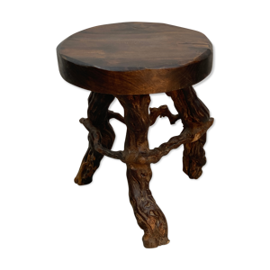 Tabouret de vigne brutaliste biologique,