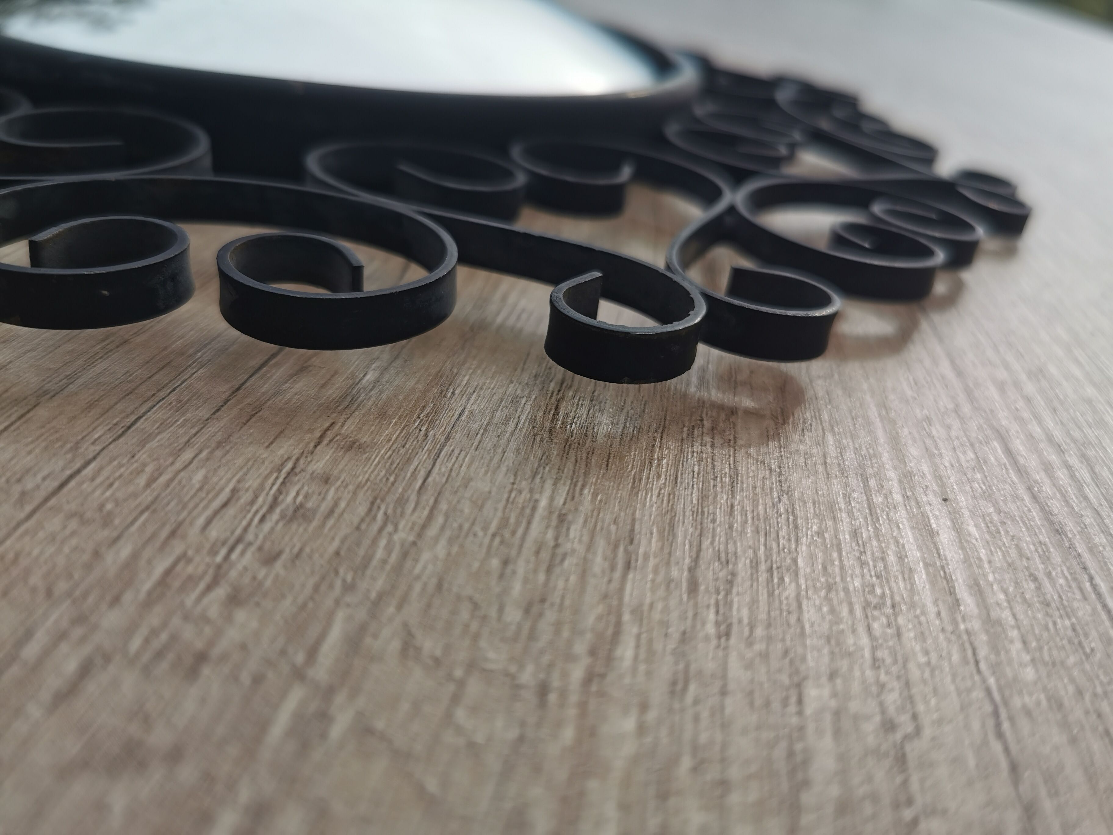 Vintage witch round mirror with wrought iron - 38cm