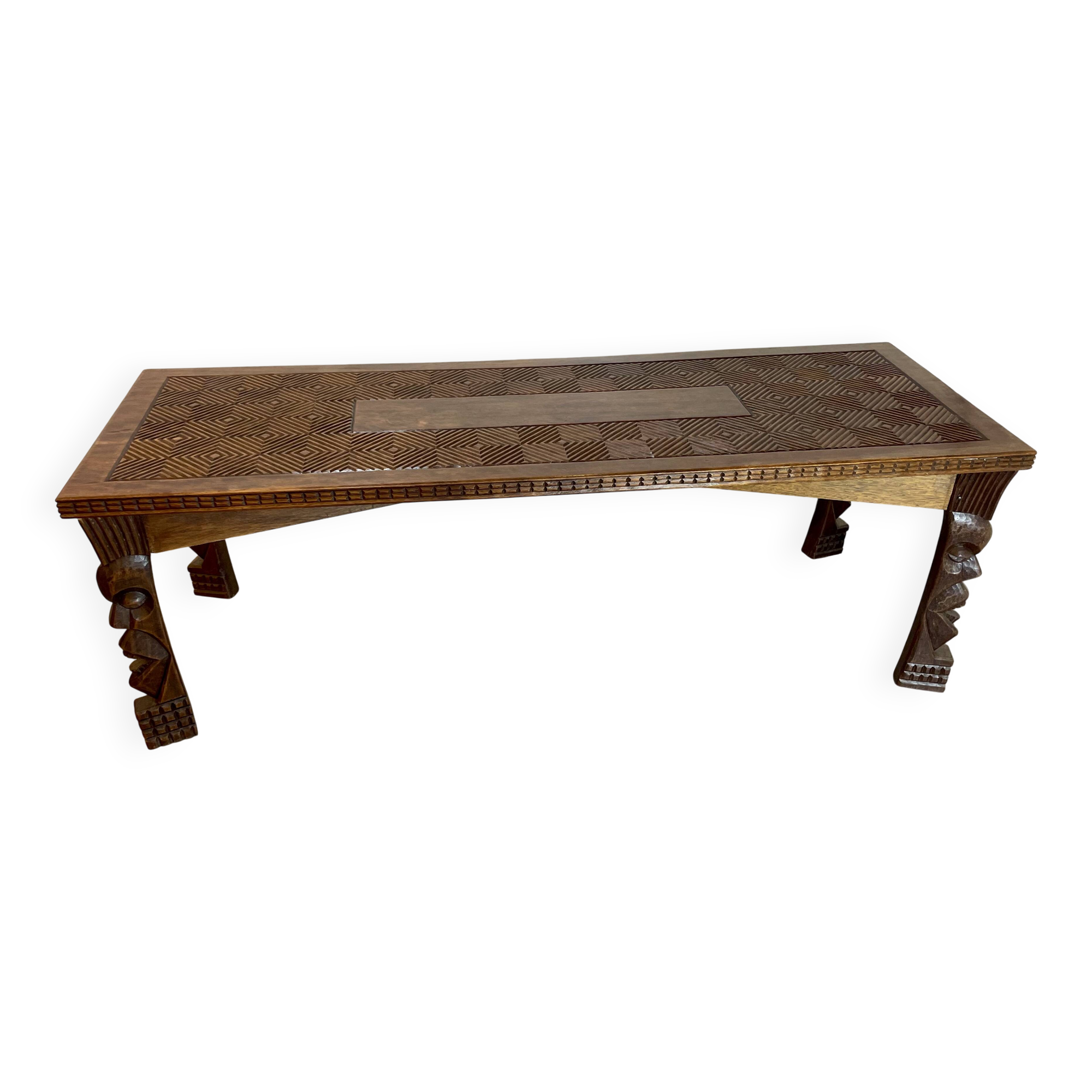 Hand-carved Congolese coffee table, 1989