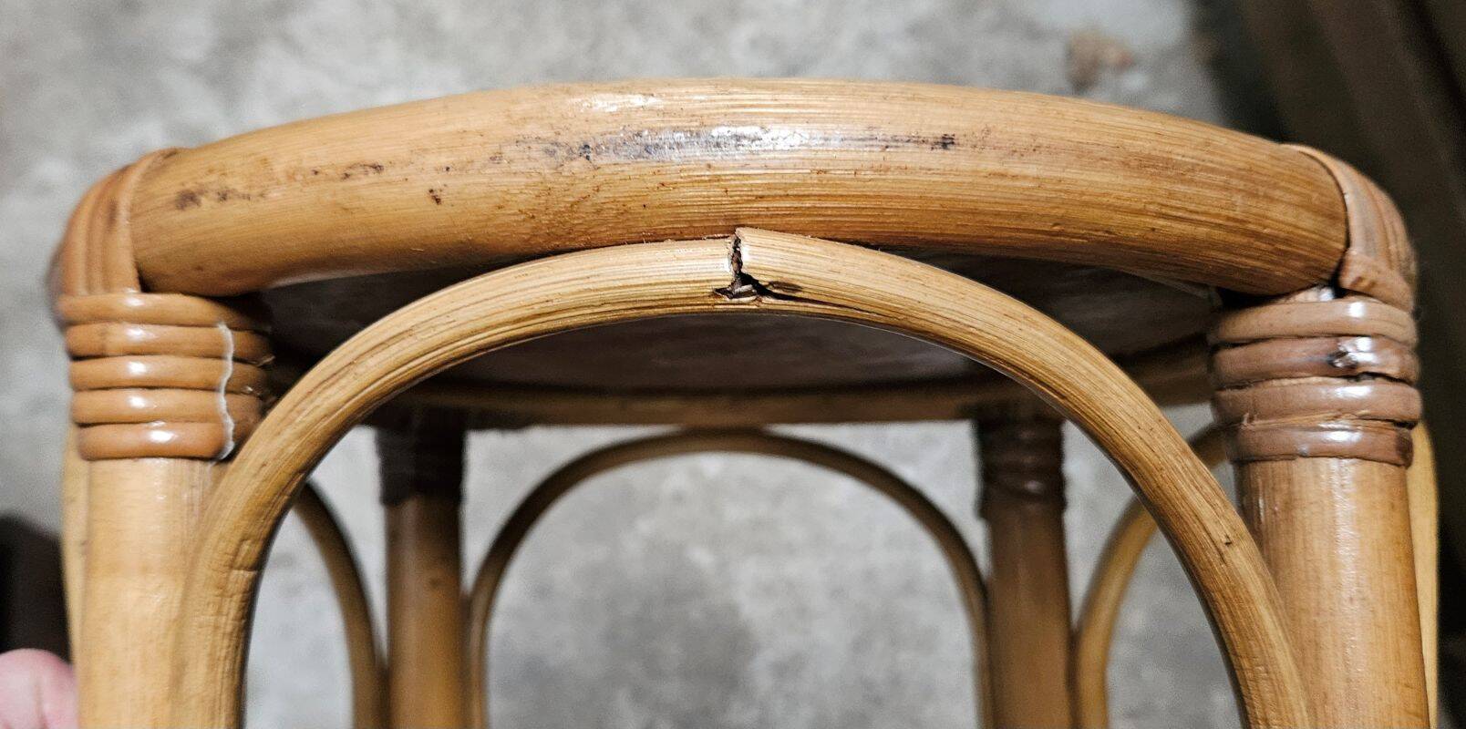 Round Natural Rattan Side Table