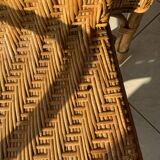Pair of old wicker rattan chairs