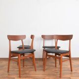 Danish teak & leather dining chairs from falstrup mobler, 1960