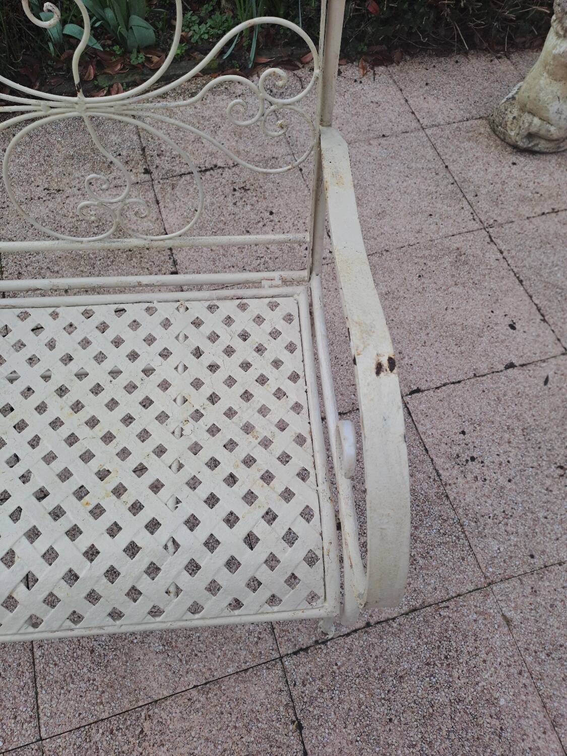 Wrought iron garden bench