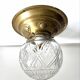Scandinavian Art Deco Ceiling Lamp in Brass & Glass