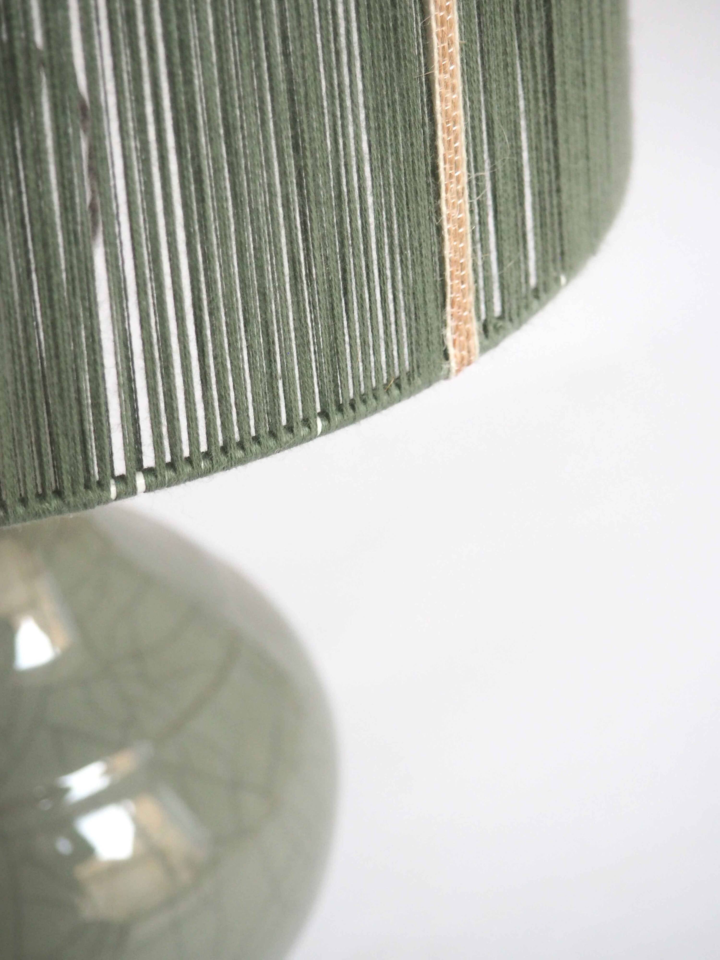 Large ceramic lamp with wire shade