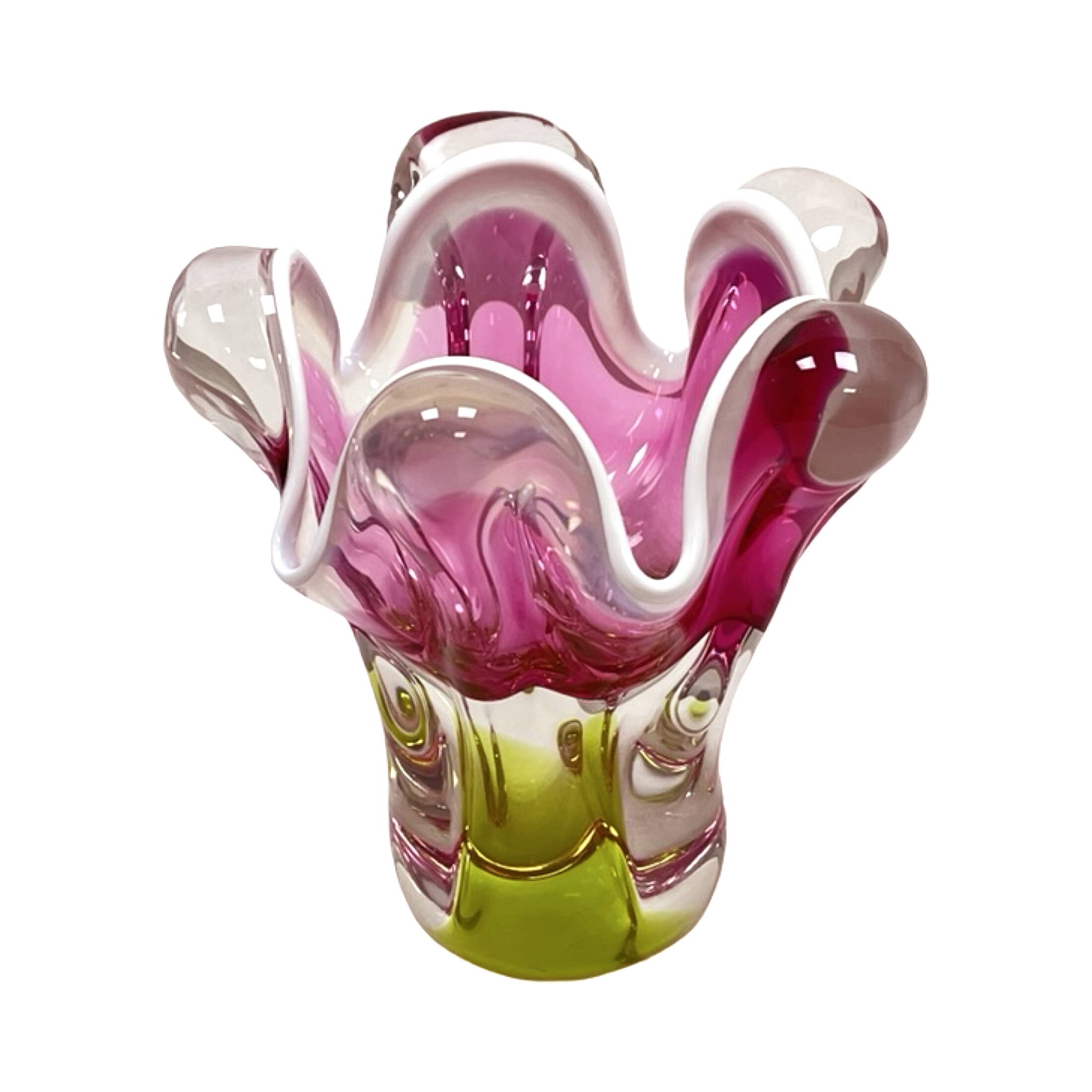 Chřibská Sklárna J. Hospodka vase, art glass, Czechoslovakia, 1960s.